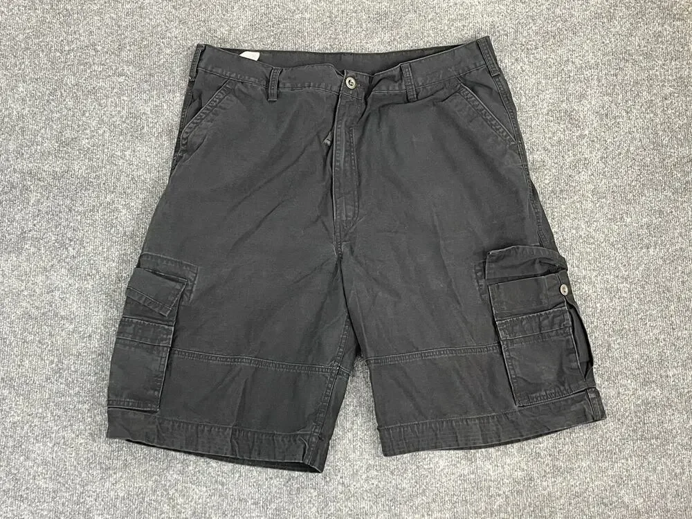 Levis Shorts Mens 42 Black Cargo Outdoors Casual Work Wear Heavyweight N26